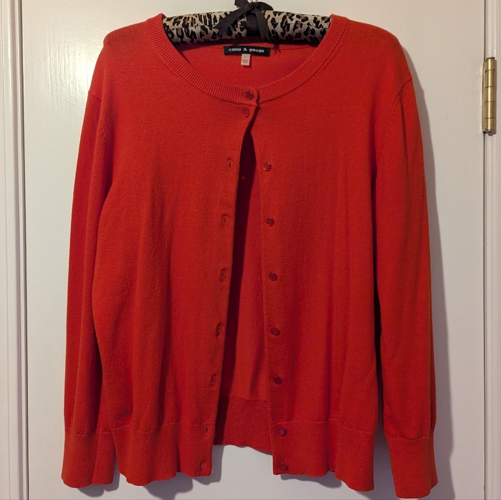 Bold Red Orange Cardigan